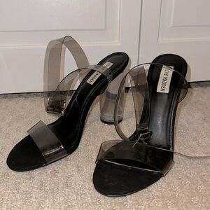 STEVE MADDEN Clear Black Heels